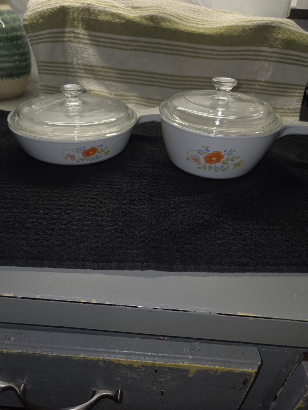 vintage CorningWare Wildflower Saucepans
